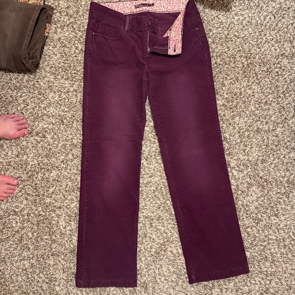 2 for one! Size 8 Plum Purple Corduroy Pants Organic Cotton Regular Inseam